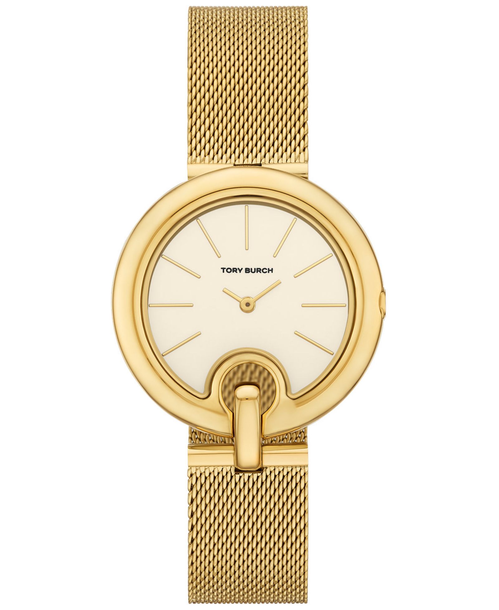 Женские часы Tory Burch The Pierced Gold-Tone Stainless Steel Mesh, 36mm