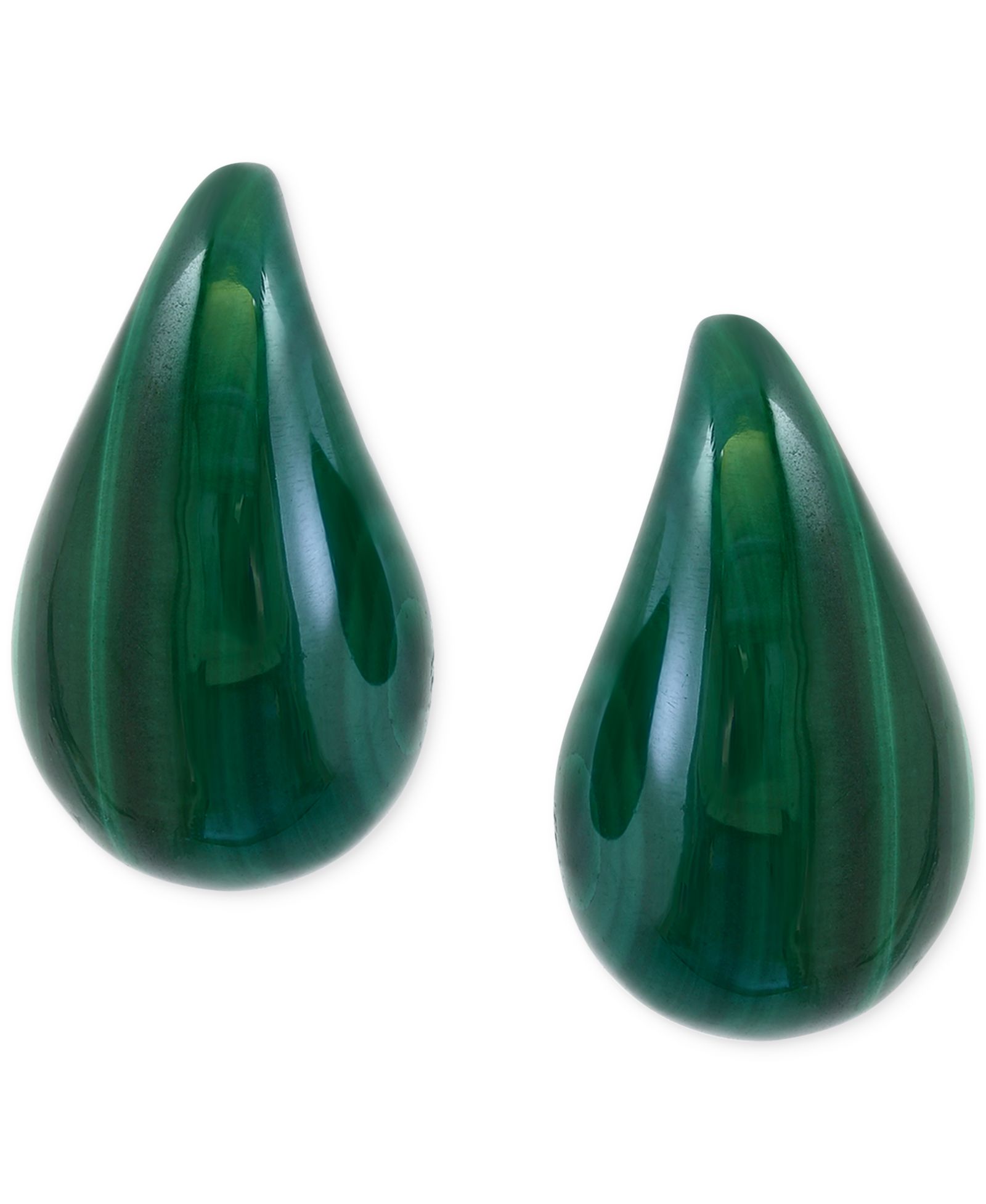 EFFY® Malachite Fancy-Cut Curved Teardrop Stud Earrings in 14k Gold