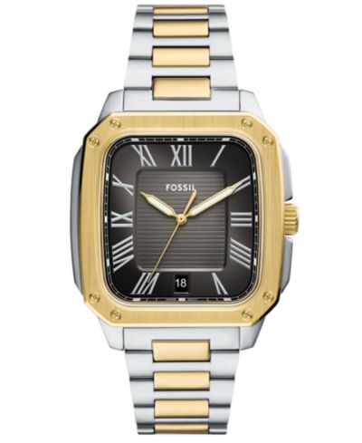 Fossil Men's Crosby Three-Hand Date Two-Tone Stainless-Steel Watch, 42mm