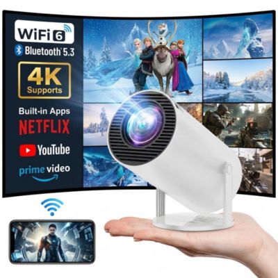 ELEPHAS 4K Mini Projector with WiFi and Bluetooth, 180degree(s) Rotation & Auto Keystone, Full HD 1080P Supported, Portable HY300 Outdoor Movie Projector