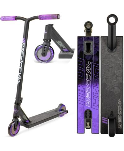 Pro Stunt Scooter for Kids Ages 8 - 12 - Lightweight Durable Trick Scooter for Skatepark and Street - Madd Gear MG3 - Purple