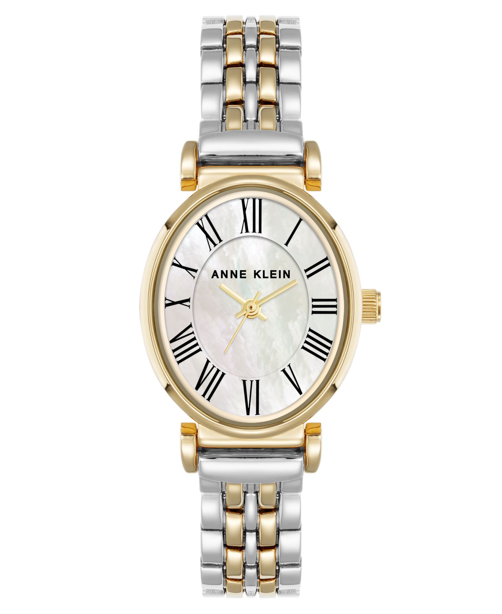 Женские кварцевые часы Anne Klein Contemporary Oval Two-Tone Metal Alloy 25mm