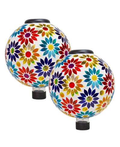 Sunnydaze Decor стеклянный садовый шар-глобус с мозаикой и солнечным светом - 10"