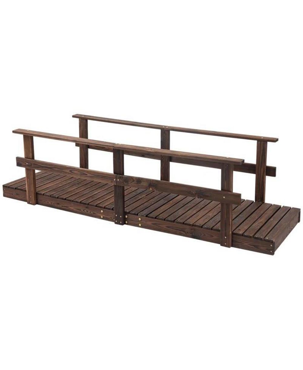 Garden Bridge with Handrails for Outdoor Landscaping and Decorative Pathways