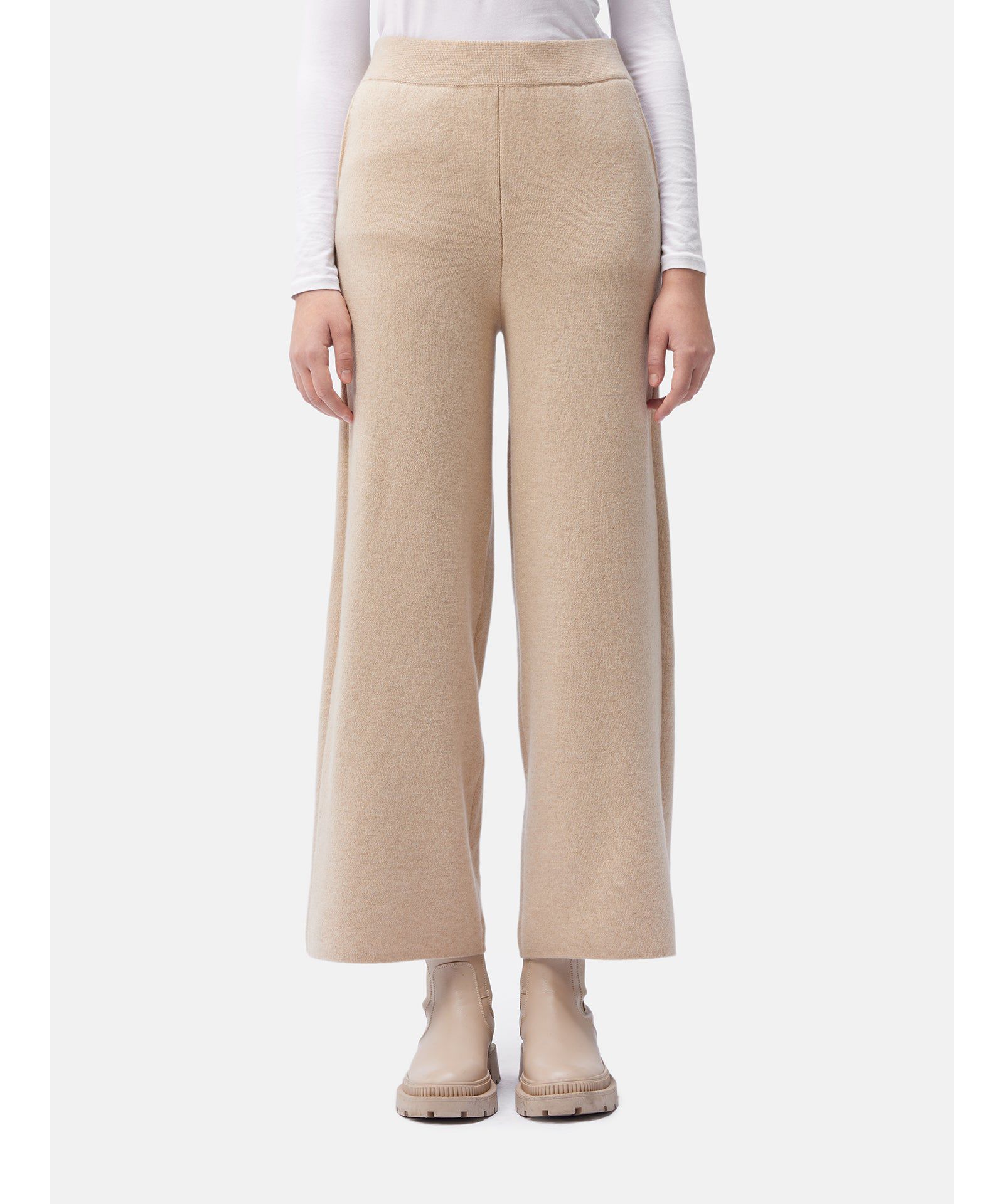 Gobi Cashmere Women's Organic Color Cashmere Wide-Leg Pants
