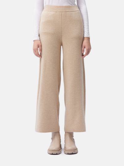 Gobi Cashmere Women's Organic Color Cashmere Wide-Leg Pants