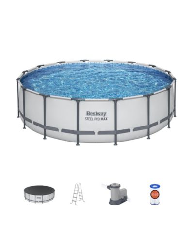 Bestway Steel Pro MAX 16'x48" Round Above Ground Swimming Pool with Pump and Cover