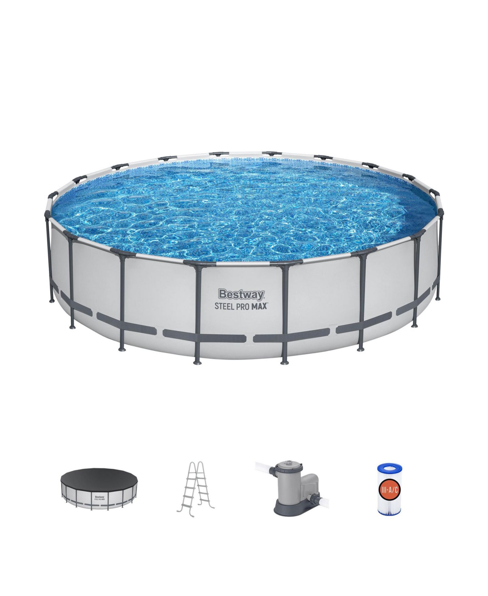 Bestway Steel Pro MAX 18'x48" Round Above Ground Swimming Pool with Pump and Cover