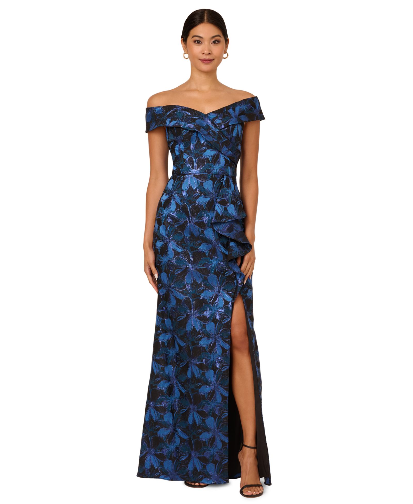 Adrianna Papell Women's Petite Off-The-Shoulder Ball Gown