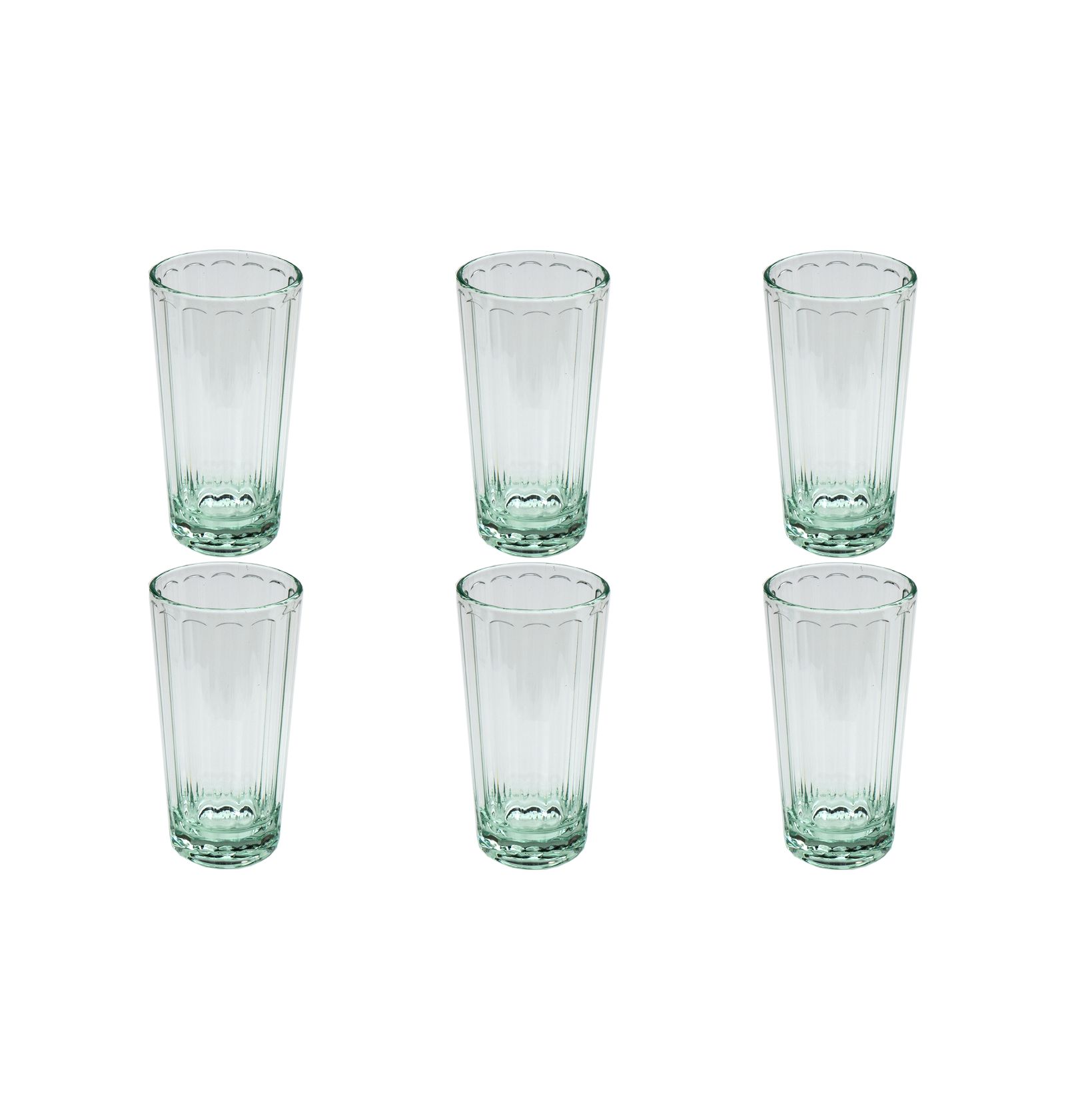 Abode Homewares Simple Scallop Double Old Fashioned Glasses, Set of 6