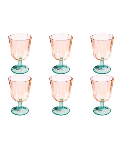 Abode Homewares Vines Etch Jumbo Glasses, Set of 6