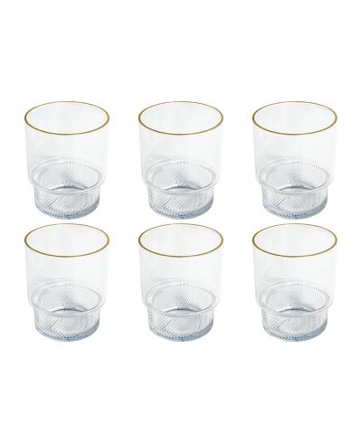 Abode Homewares Stax Optic Twist Goblet Glasses, Set of 6