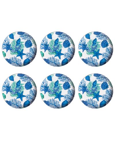 Abode Homewares Coastal Coral 6-Pc. Salad Plates, Service For 6