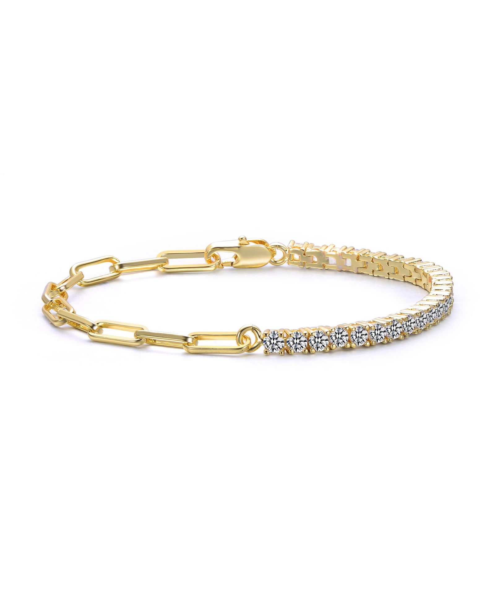 Браслет Half Tennis Half Link с Cubic Zirconia