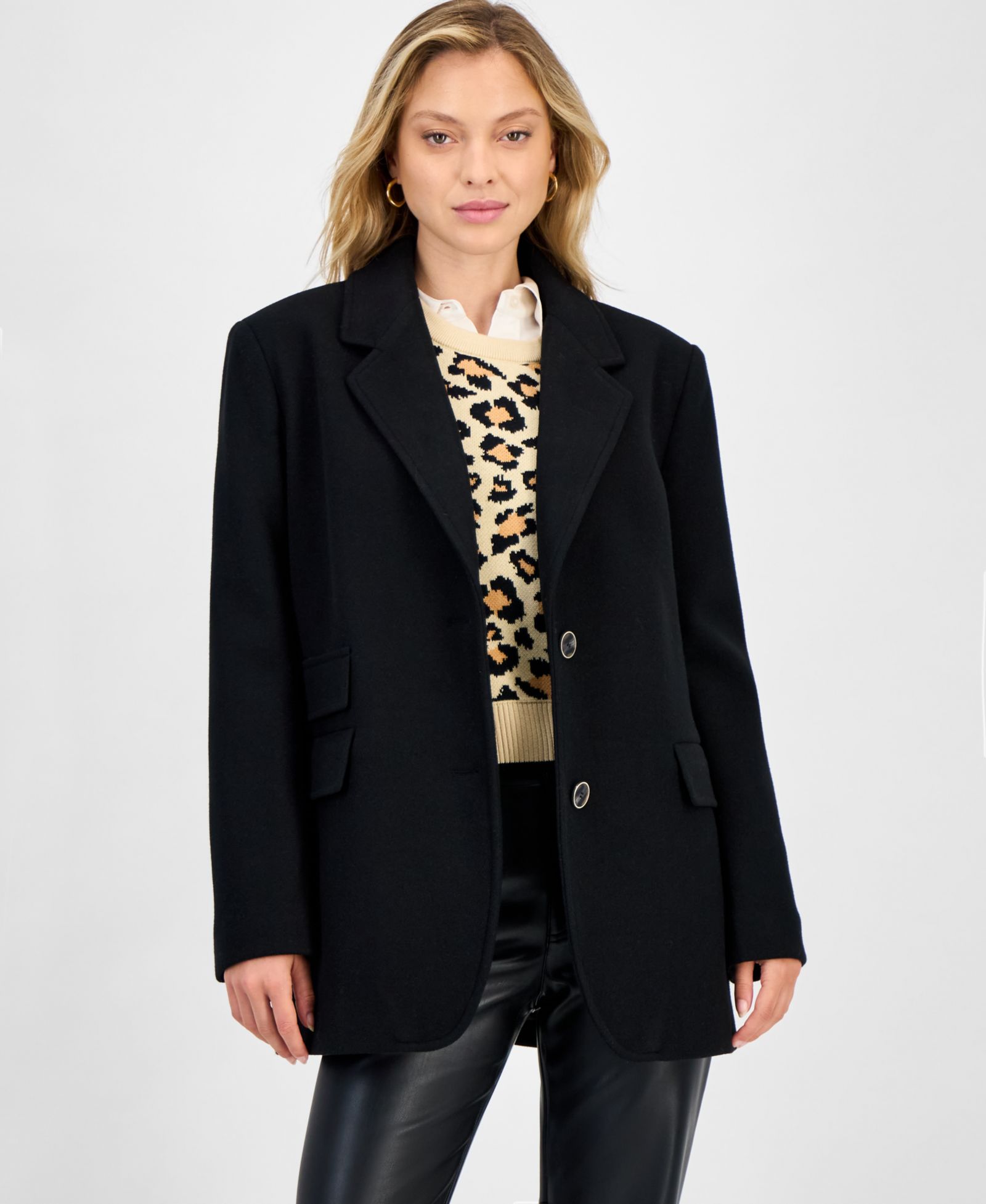 Женский блейзер CeCe Notched-Collar Two-Button