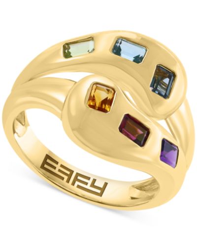 EFFY® Multi-Gemstone Statement Ring (1-1/2 ct. t.w.) in 14k Yellow Gold-Plated Sterling Silver