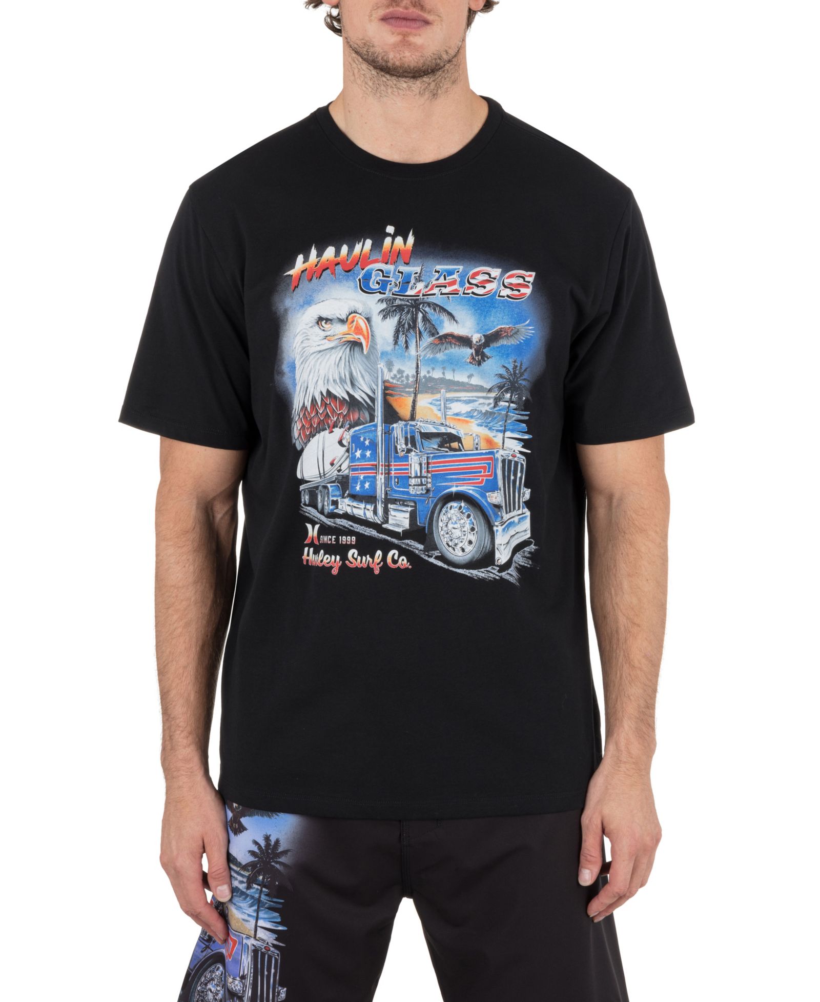 Hurley Men's Haulin' Glass Short Sleeve T-Shirt