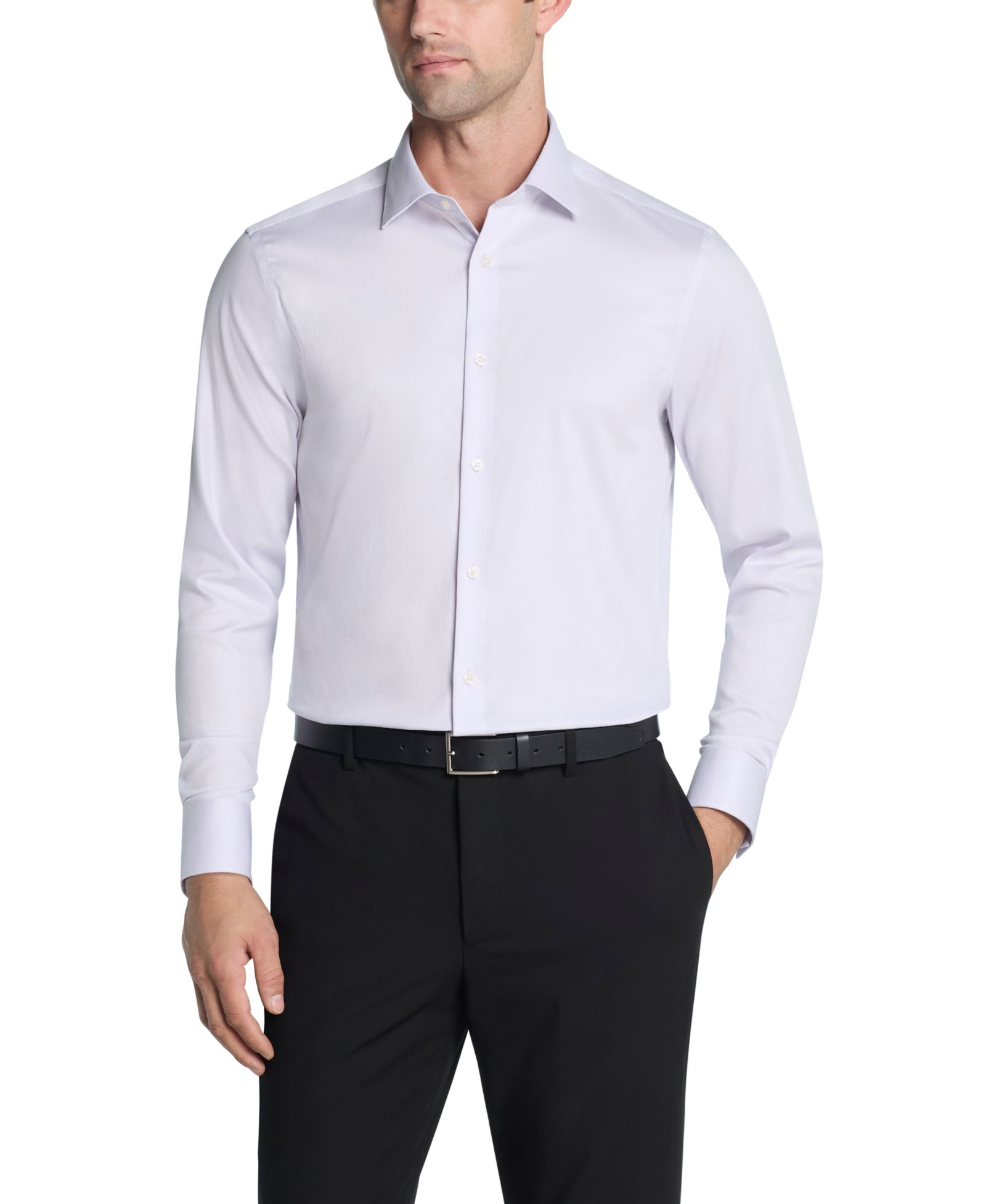 Calvin Klein Мужская рубашка Slim Fit без складок из эластичной ткани