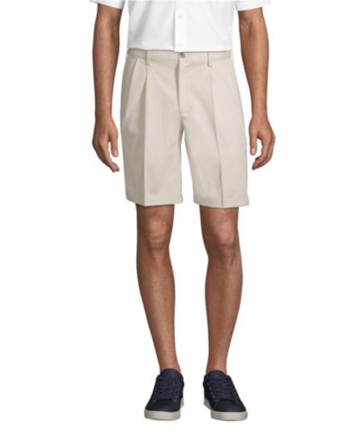 Lands' End Men's No Iron 9" Comfort Waist Pleated Front Chino Short
