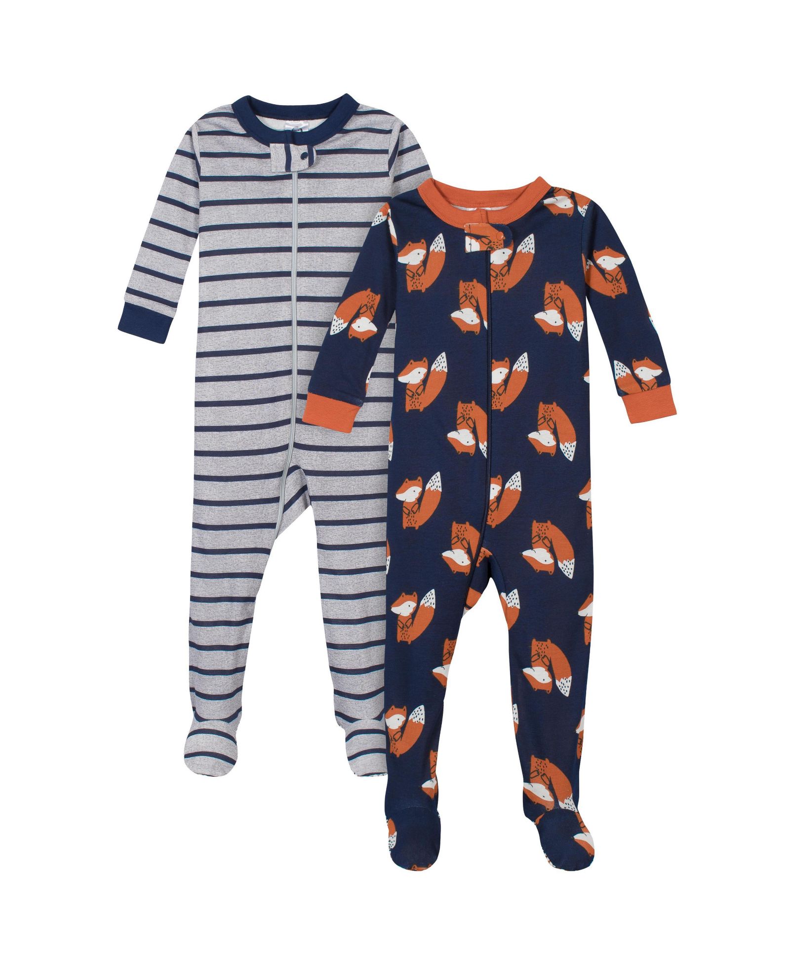 Gerber Toddler Boys Snug Fit Footed Cotton Pajamas - Fox - 5T - 2-Pack