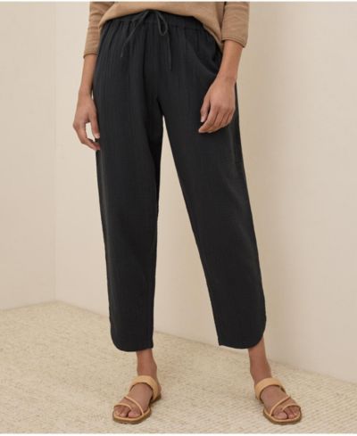 Pact Women's Organic Cotton Coastal Double Gauze Tapered Pull-On Pant