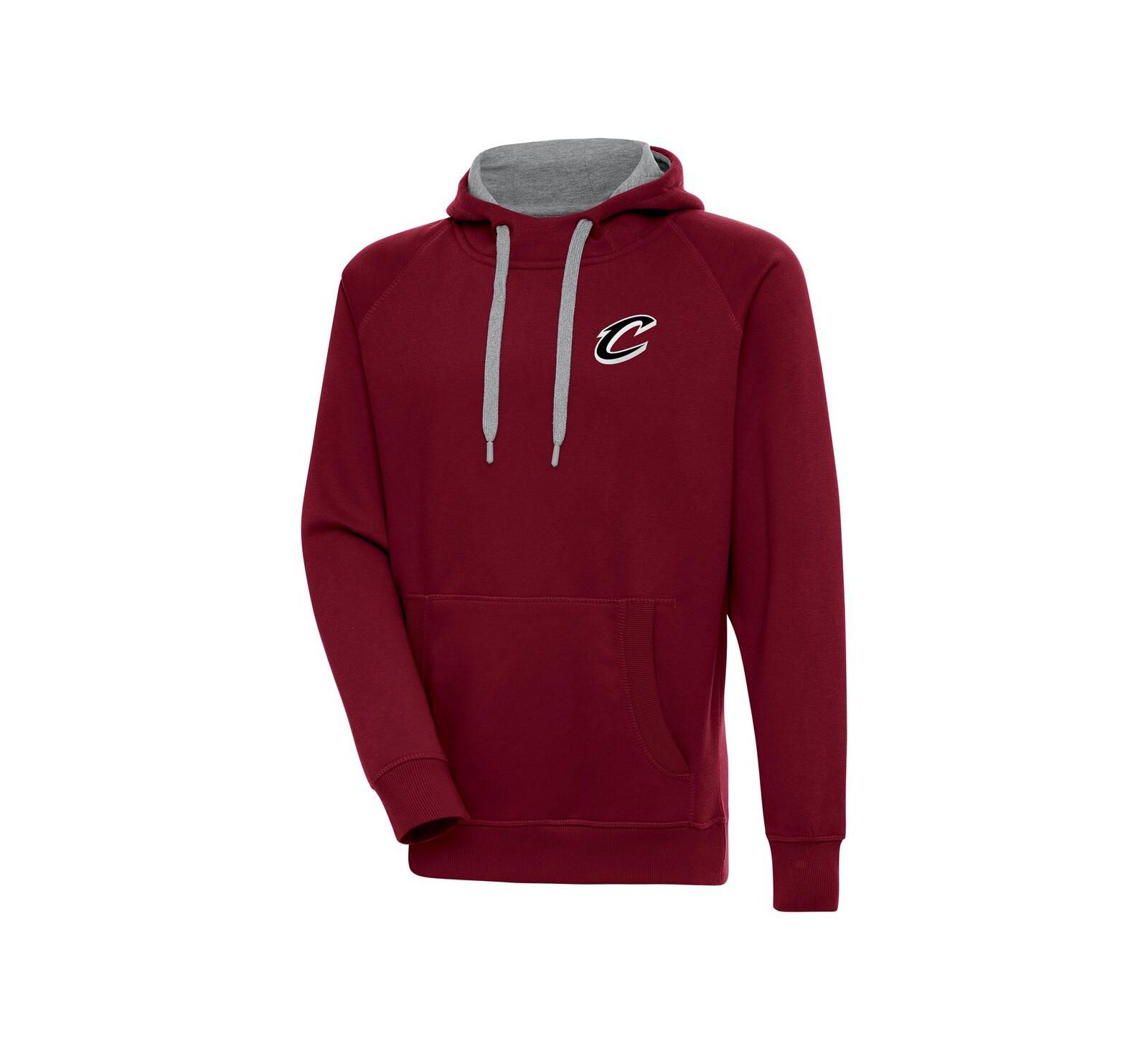 Мужское худи Antigua Wine Cleveland Cavaliers Metallic Logo Victory Raglan Pullover