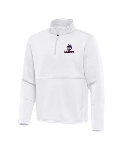 Antigua Men's White UConn Huskies Twist Quarter-Zip Pullover Jacket