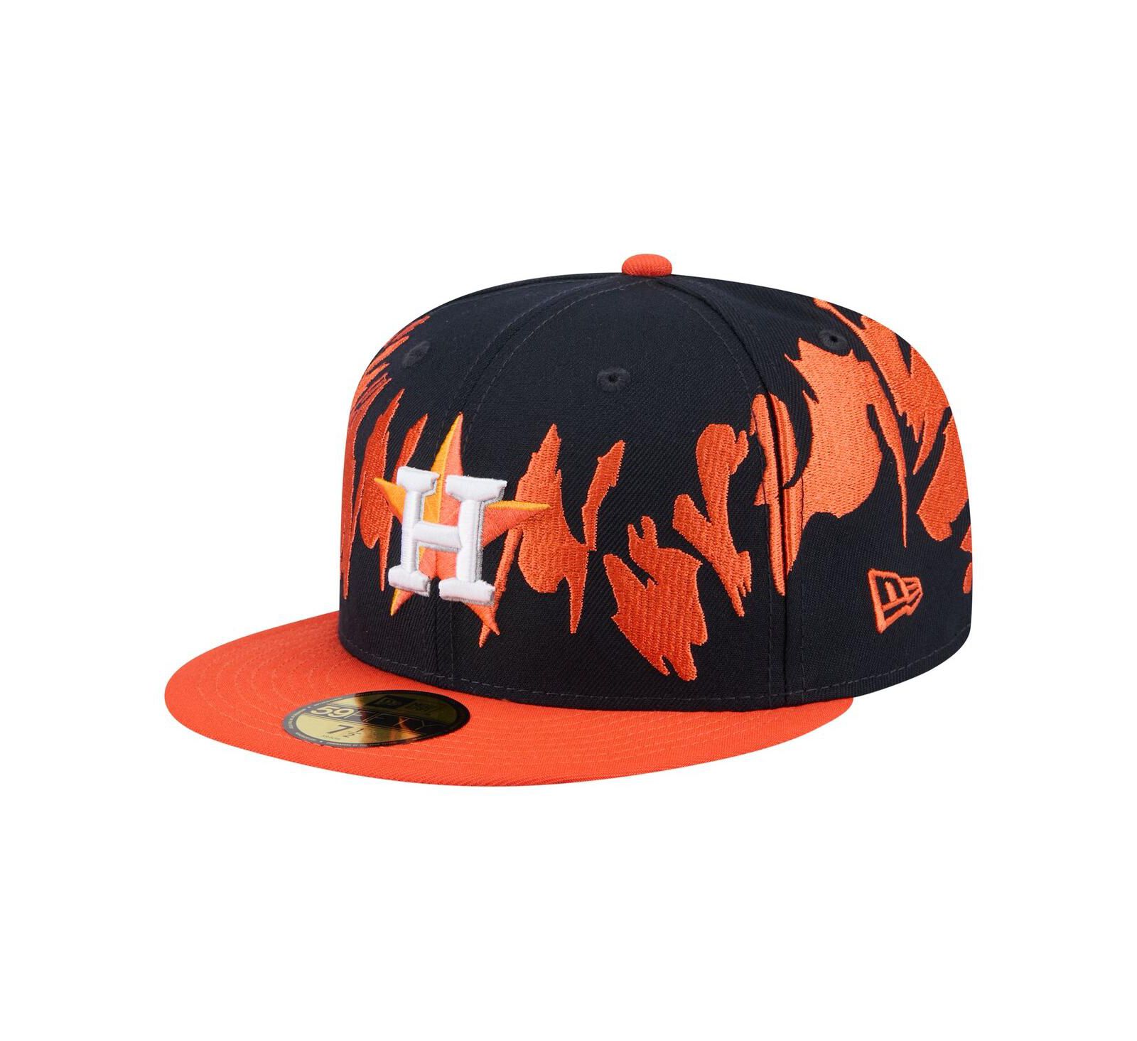 Мужская кепка New Era Houston Astros Retro Pattern 59FIFTY темно-синяя/оранжевая
