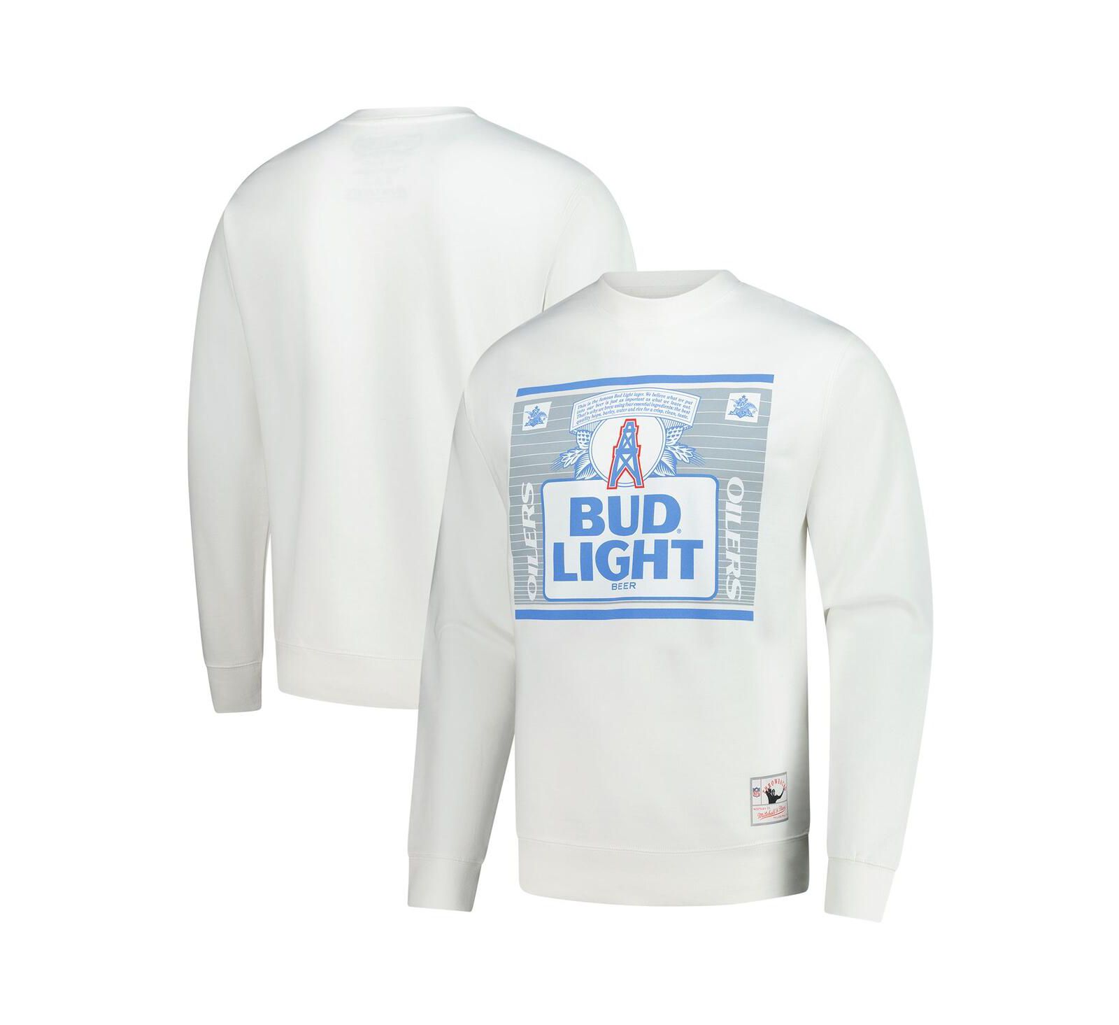 Мужской свитшот Mitchell & Ness x Bud Light White Houston Oilers The Crest Pullover