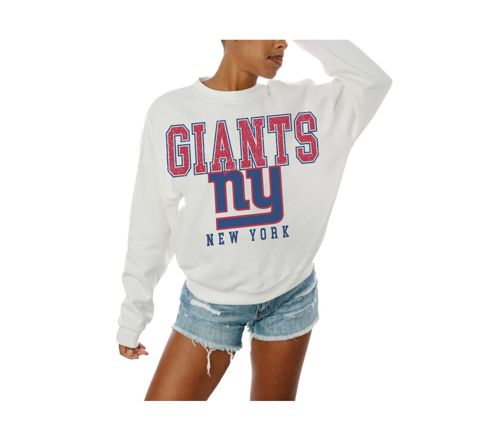 Женское свитшот Gameday Couture White New York Giants Sunday Drives Oversized Crewneck Pullover
