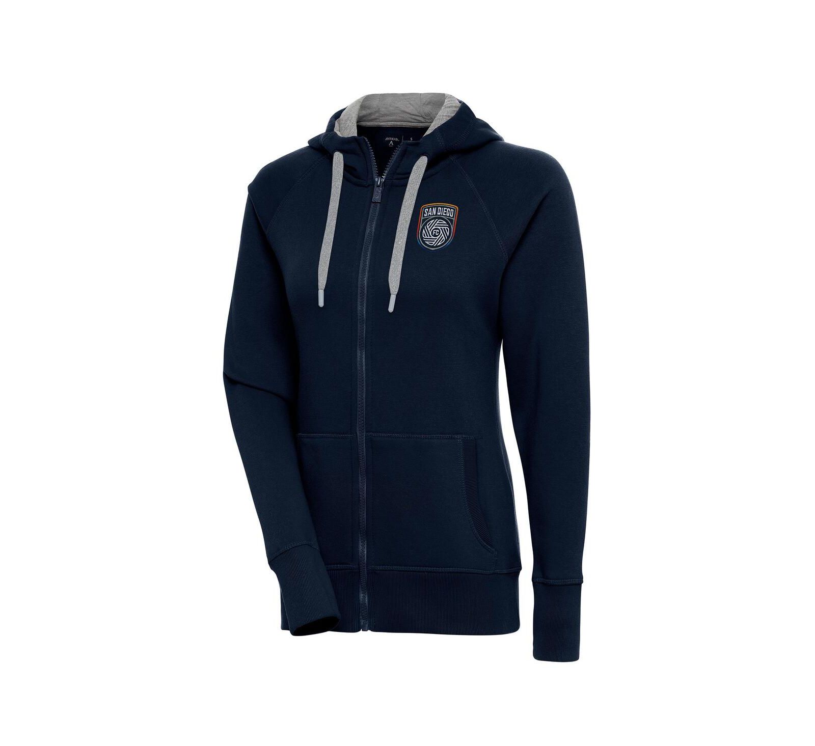 Женское полноразмерное худи Antigua Navy San Diego FC Victory Full-Zip