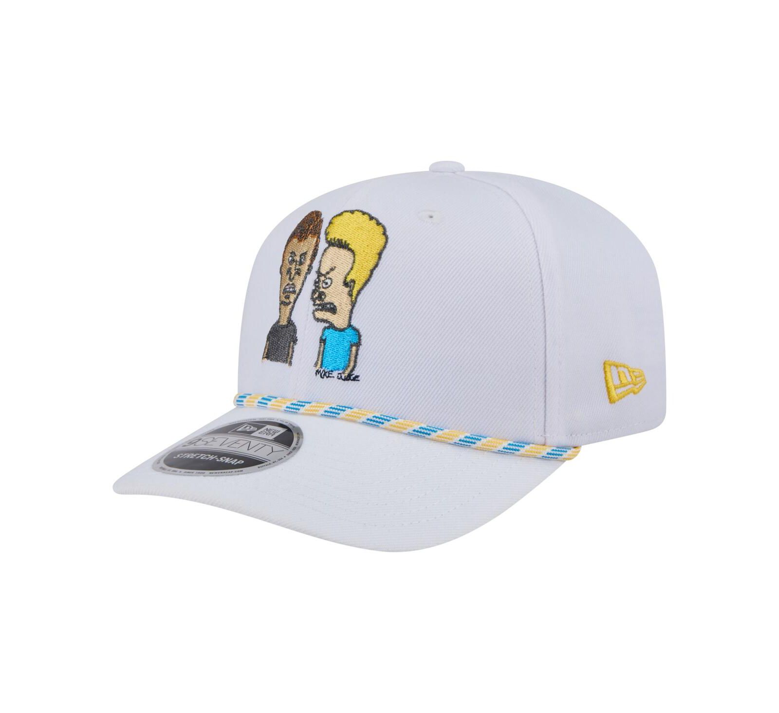 New Era Men's White Beavis and Butt-Head Rope 9SEVENTY Stretch-Snap Adjustable Hat