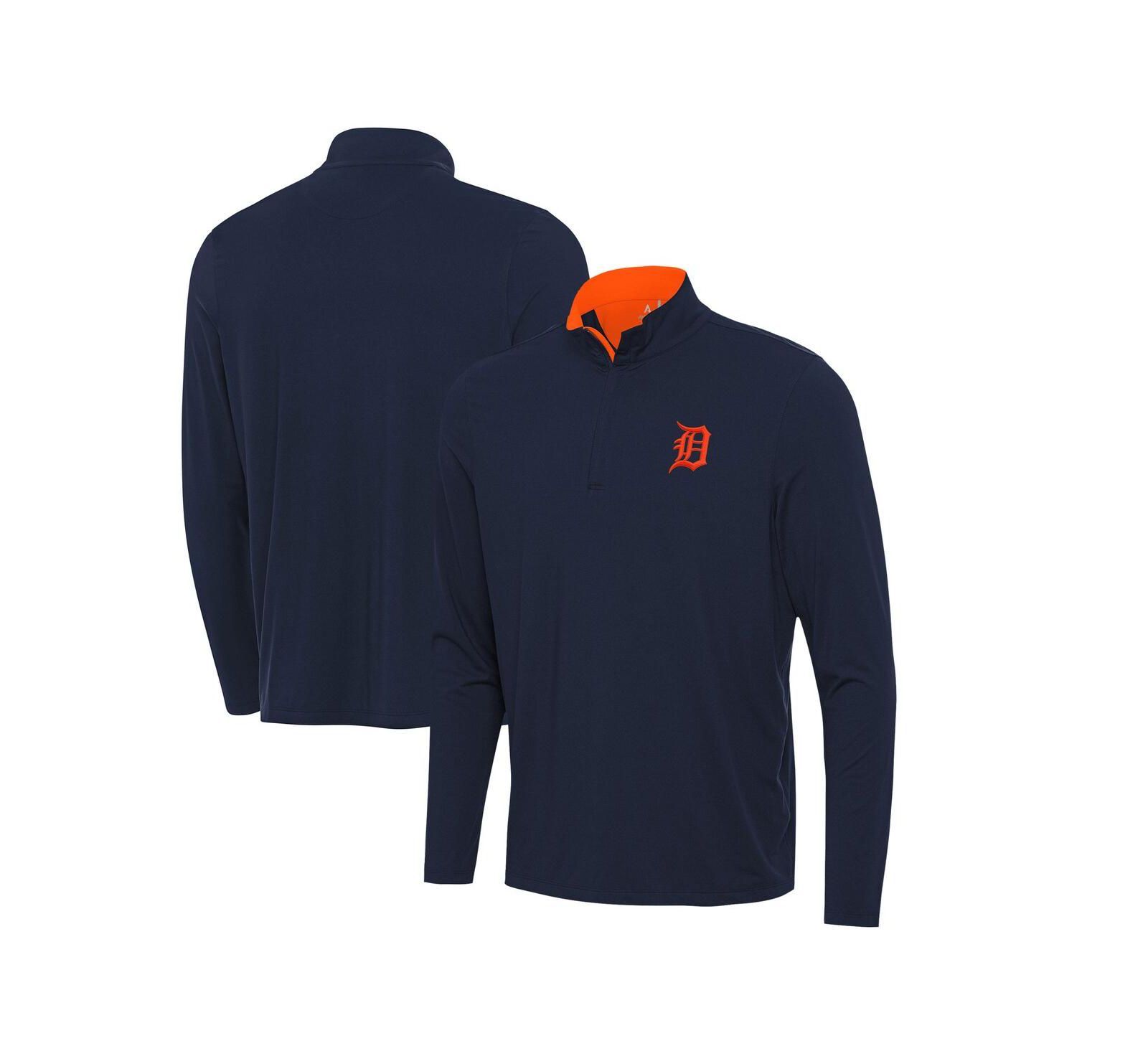 Antigua Мужская спортивная куртка-поло Detroit Tigers Navy Quarter-Zip