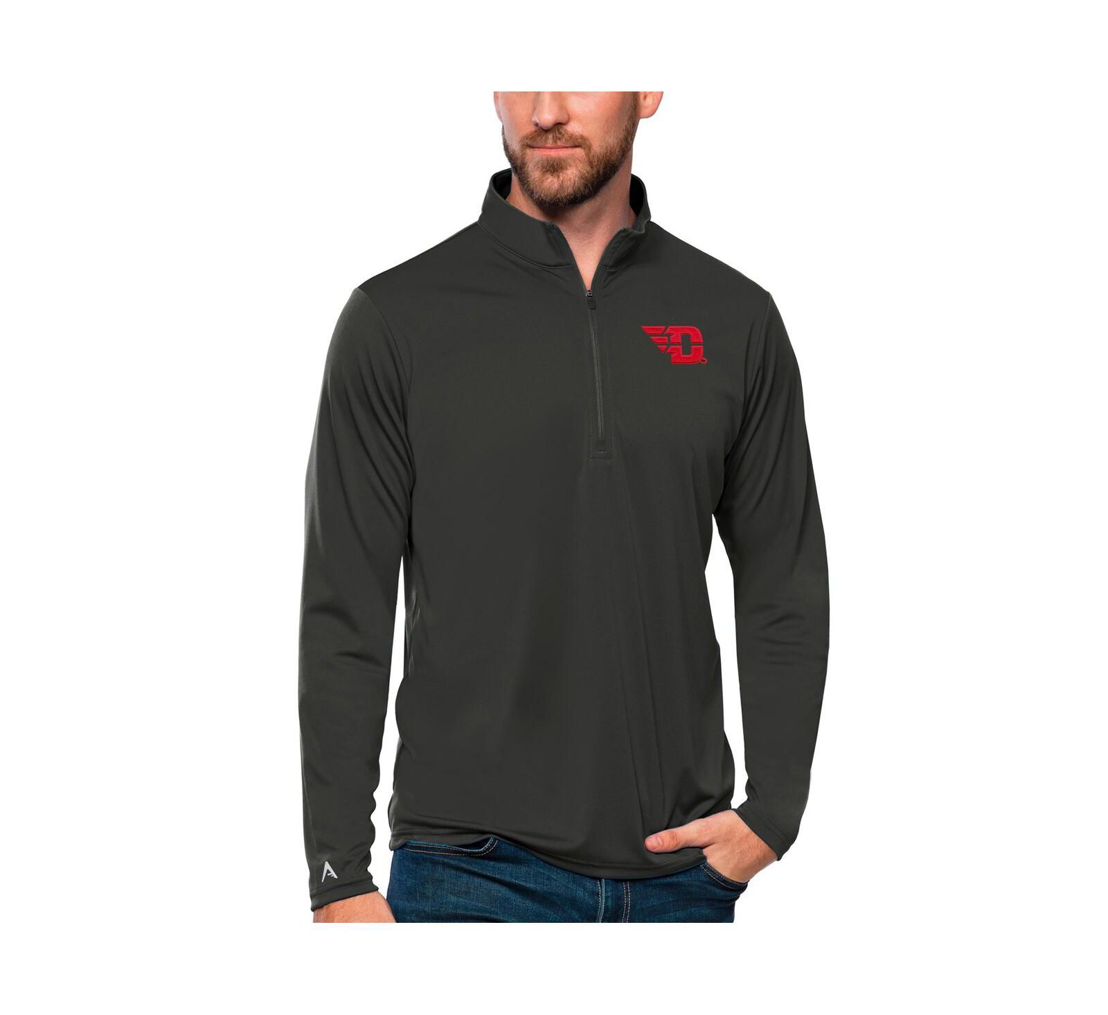 Antigua Men's Charcoal Dayton Flyers Tribute Quarter-Zip Top