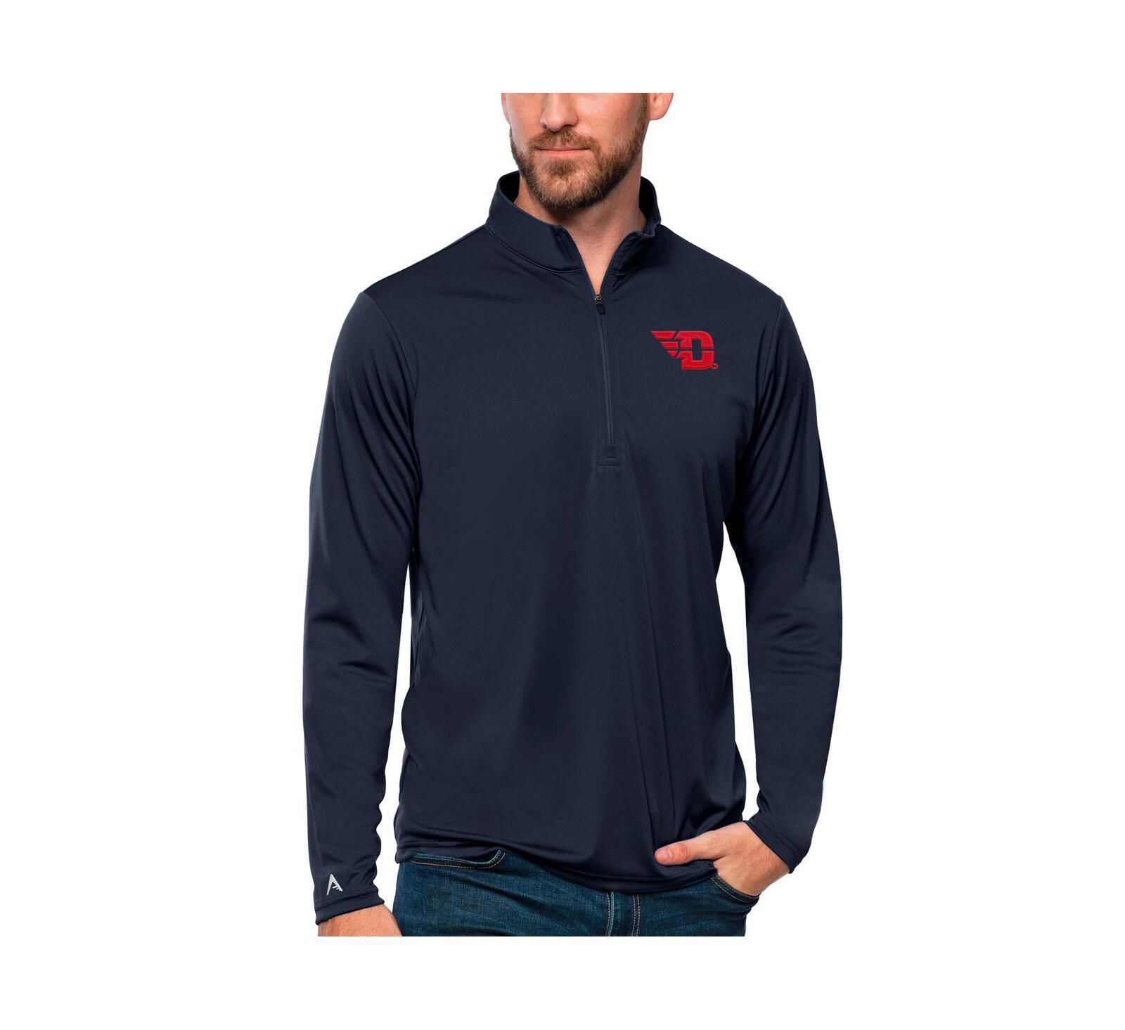 Мужская ветровка Antigua Blue Dayton Flyers Tribute Quarter-Zip Top