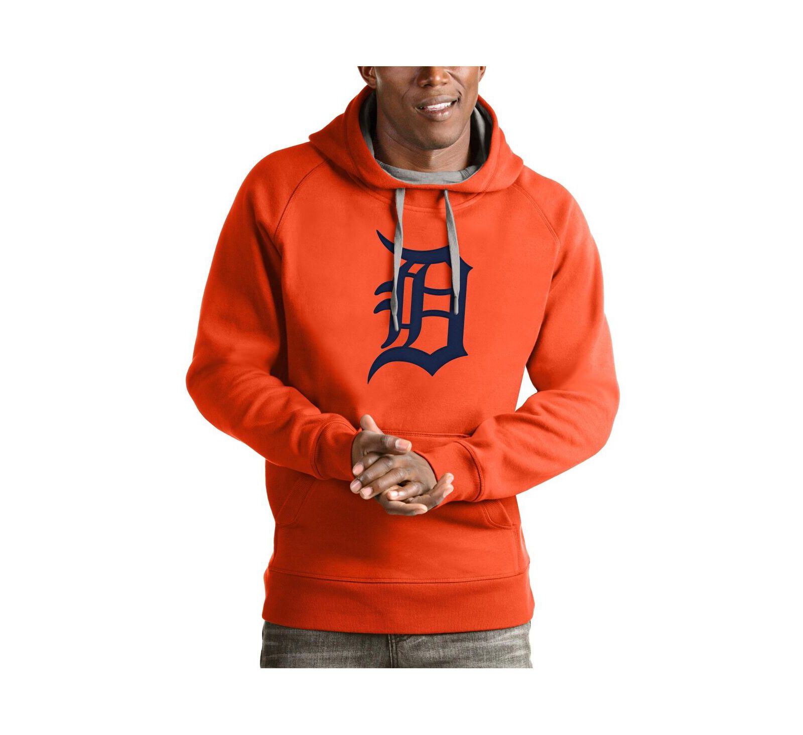 Мужское худи Antigua Detroit Tigers Victory Pullover Team Logo Orange