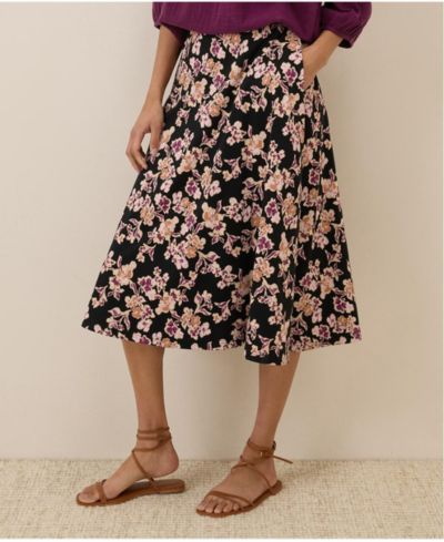 Pact Women's Organic Cotton Fit & Flare Midi Skirt