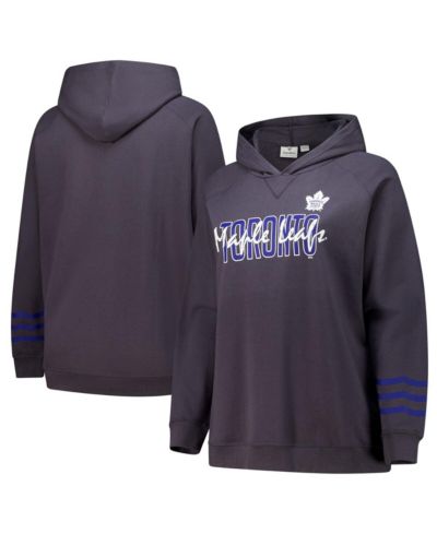 Fanatics Women's Charcoal Toronto Maple Leaves Plus Size Lightweight Fleece Raglan Pullover Hoodie