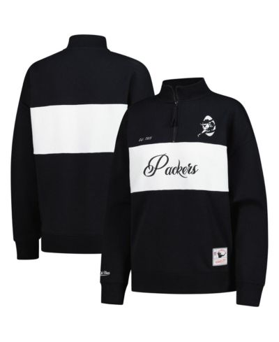 Женская куртка Mitchell & Ness Black Green Bay Packers Quarter-Zip