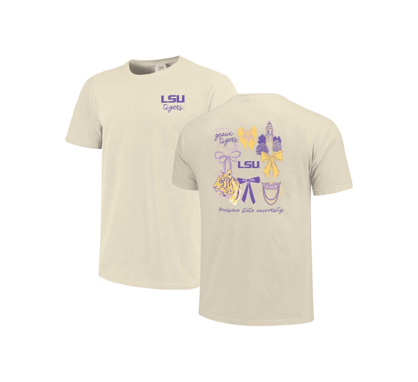 Женская футболка Comfort Colors Natural LSU Tigers Coquette