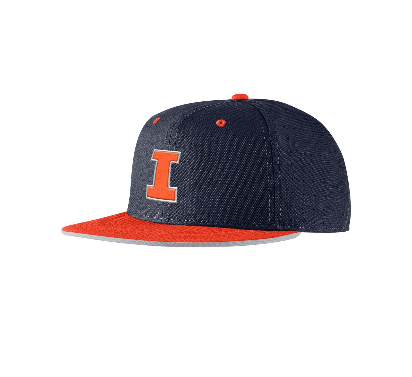 Nike Men's Navy Illinois Fighting Illini On-Field True Performance Baseball Fitted Hat