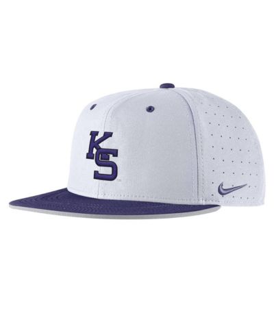 Nike Men's White Kansas State Wildcats On-Field True Performance Baseball Fitted Hat