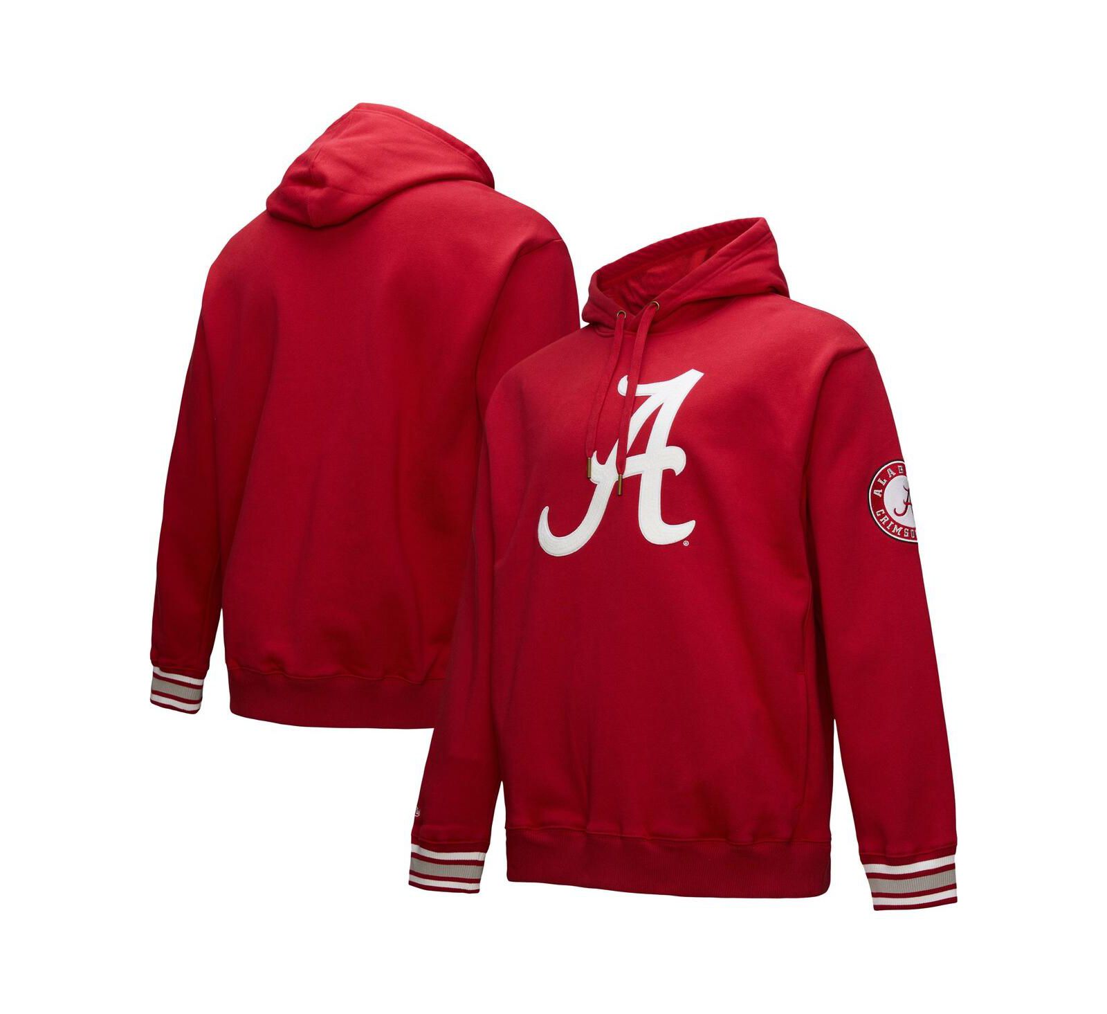 Худи Mitchell & Ness Men's Alabama Crimson Tide Chainstitch Fleece Pullover Crimson