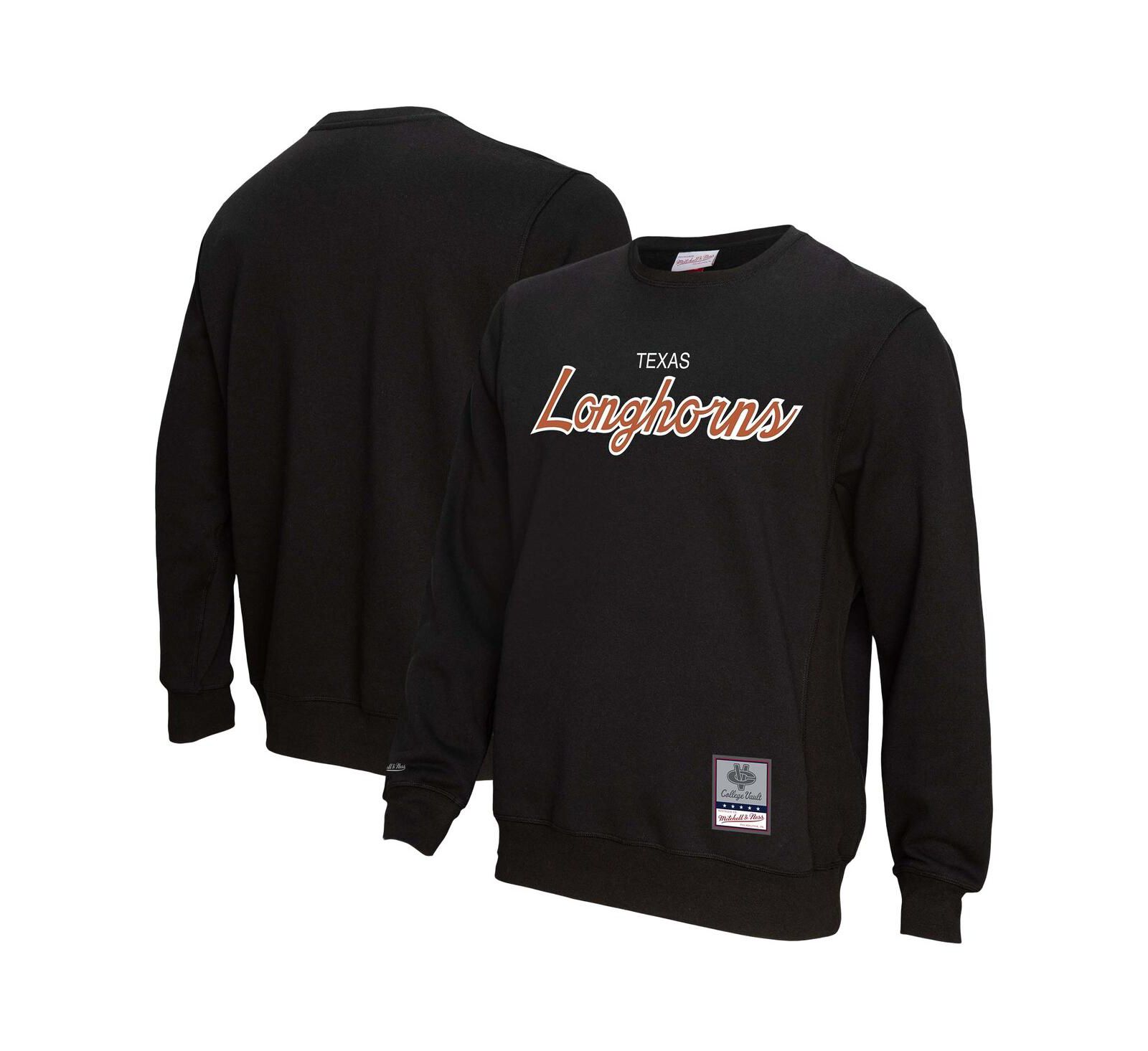 Mitchell & Ness Men's Black Texas Longhorns Elite Script Pullover Sweatshirt