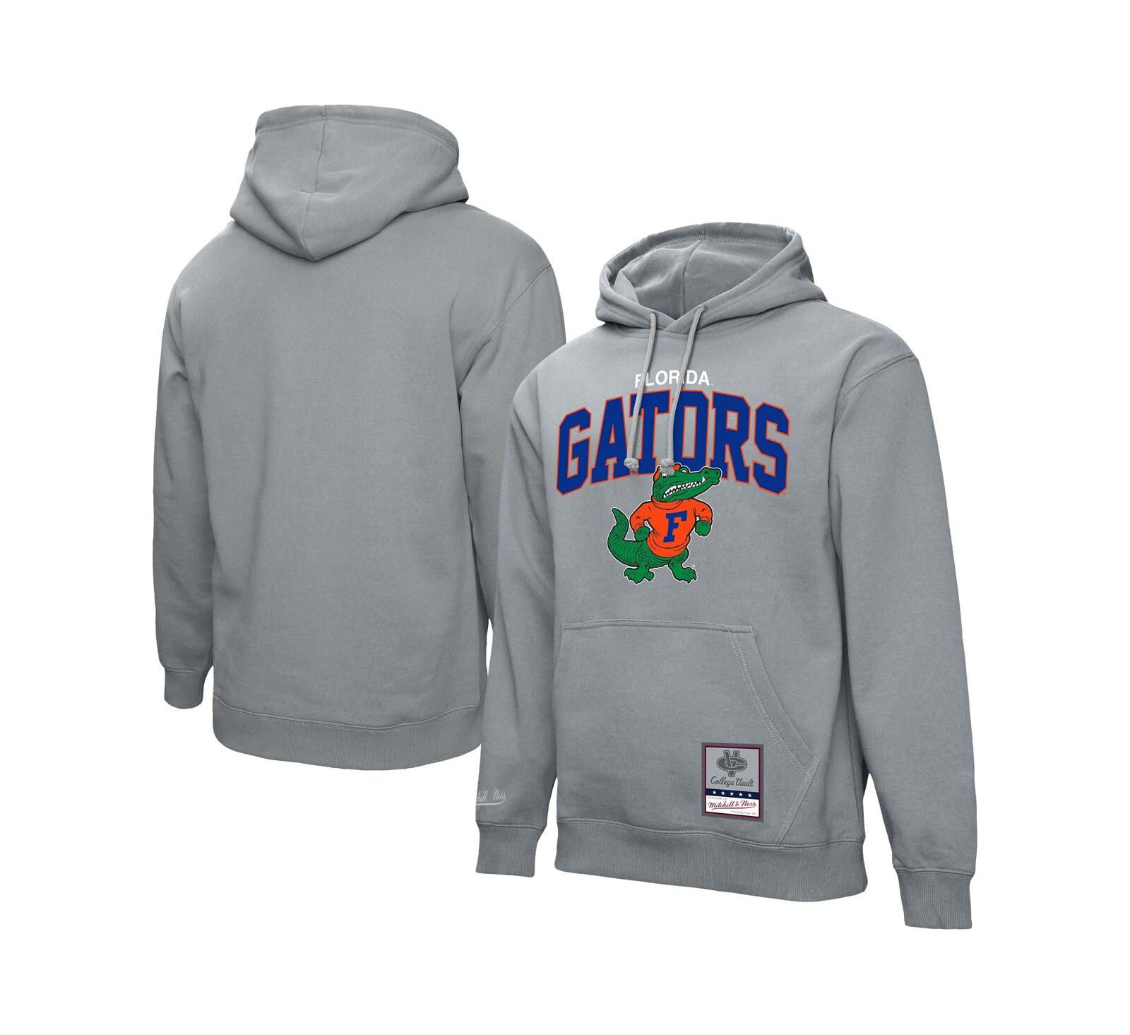 Мужская толстовка Mitchell & Ness Heather Gray Florida Gators Classic Arch Pullover Hoodie