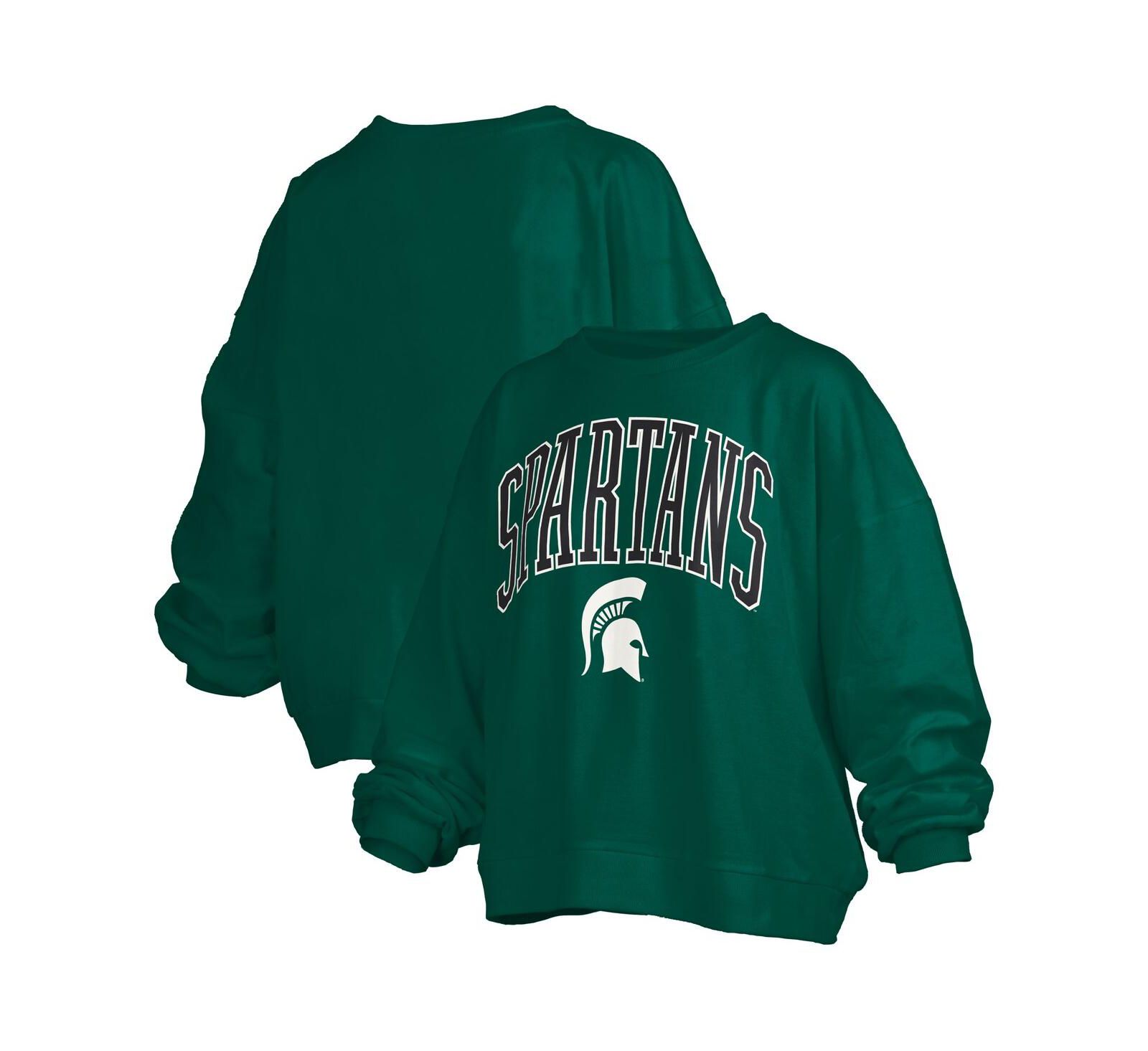 Pressbox Женская оверсайз толстовка Michigan State Spartans Janise Arch, зеленая