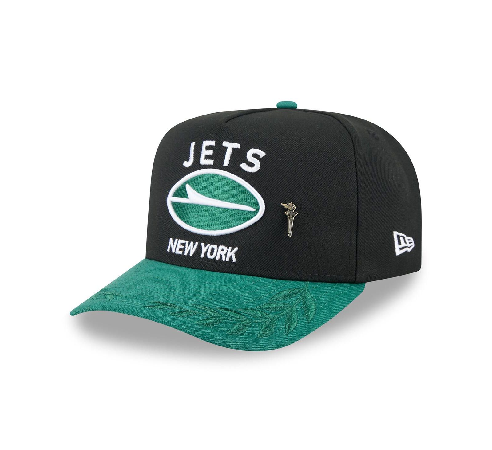 Мужская кепка New Era New York Jets 2025 NFL Draft On Stage A-Frame 59FIFTY