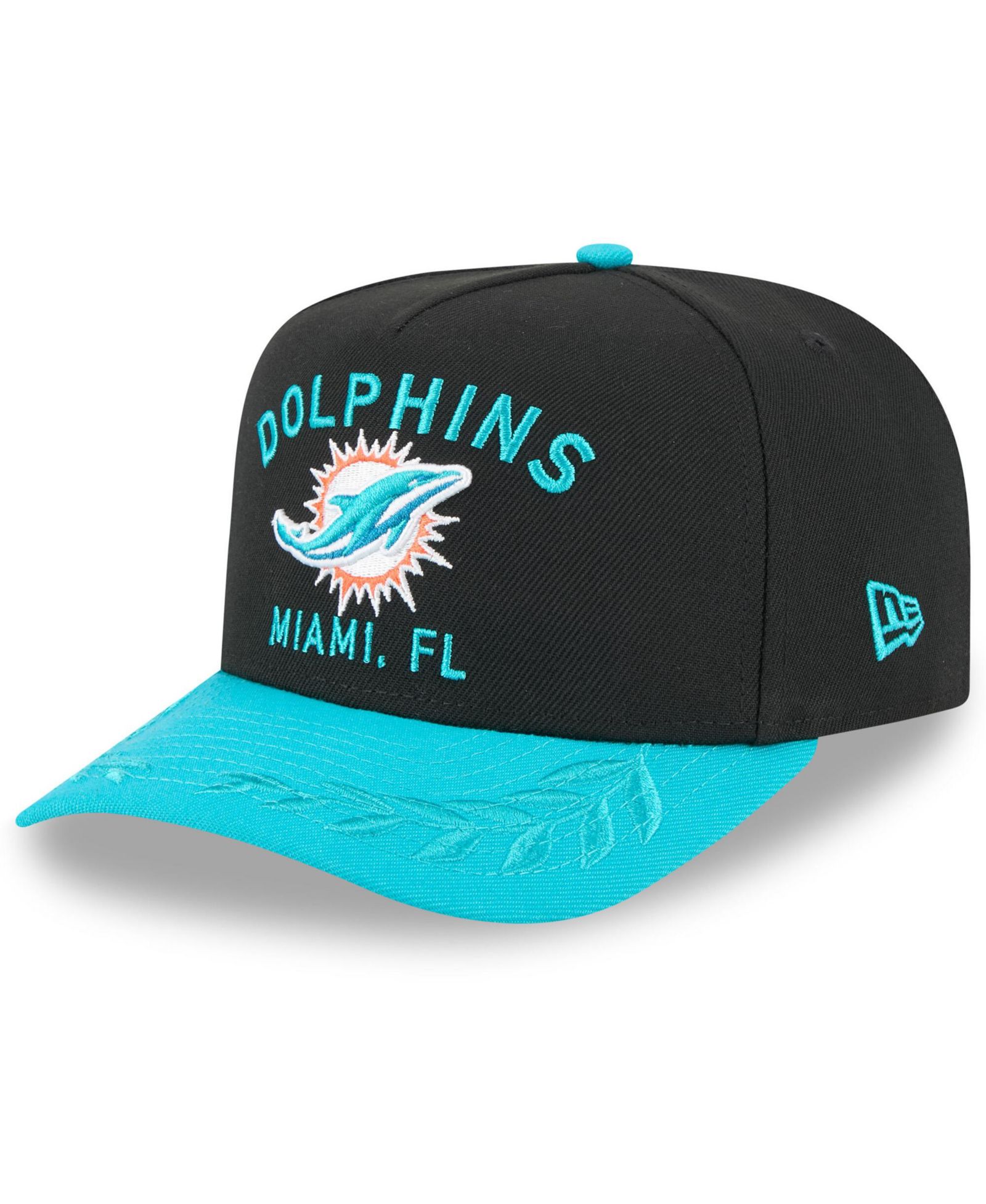 New Era Мужская кепка A-Frame 9FIFTY Snapback Miami Dolphins 2025 NFL Draft Black/Aqua