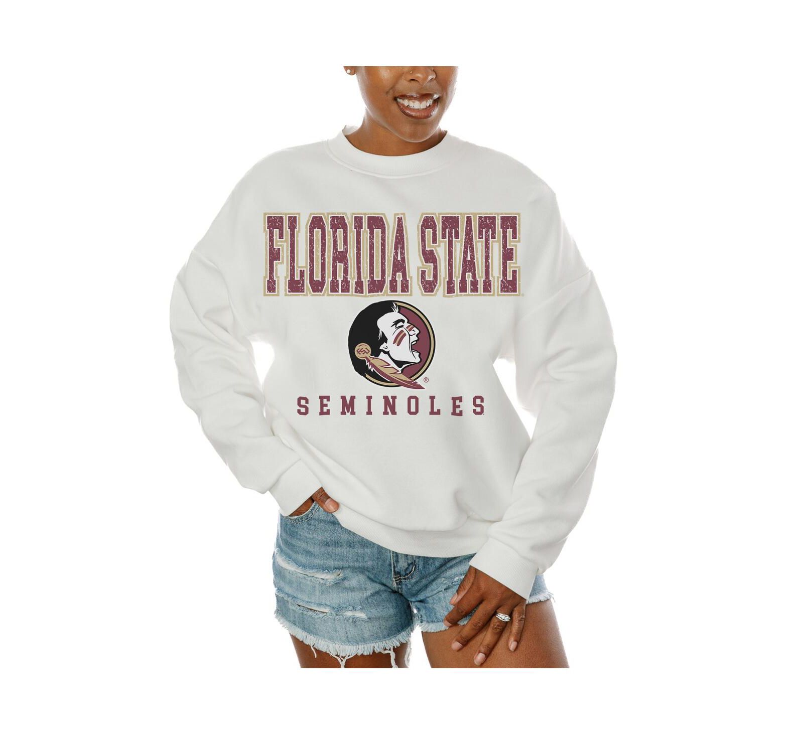 Gameday Couture Женский White Florida State Seminoles Freestyle Fleece Pullover Sweatshirt