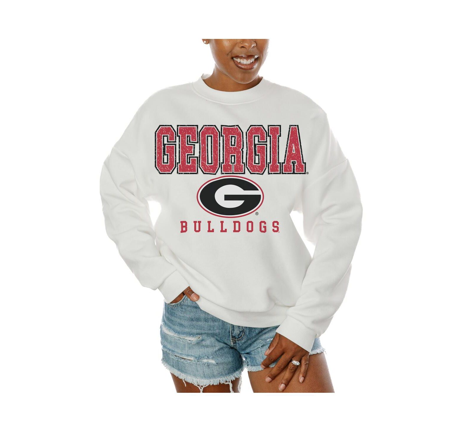 Gameday Couture Women's White Georgia Bulldogs Freestyle Fleece Pullover Sweatshirt